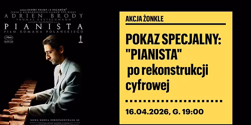 "Pianista" specjalny pokaz w rocznic\u0119 powstania w getcie warszawskim