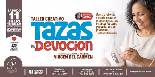 \u2615 Taller Creativo \u2014 Tazas de Devoci\u00f3n \u2014 Edici\u00f3n Virgen del Carmen