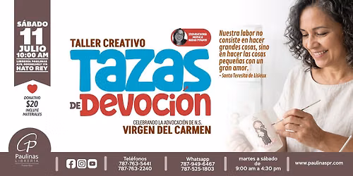 \u2615 Taller Creativo \u2014 Tazas de Devoci\u00f3n \u2014 Edici\u00f3n Virgen del Carmen