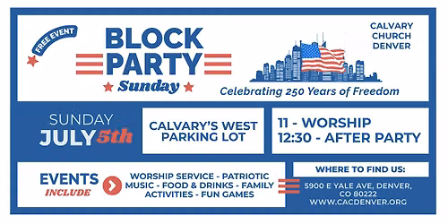 Block Party Sunday at Calvary