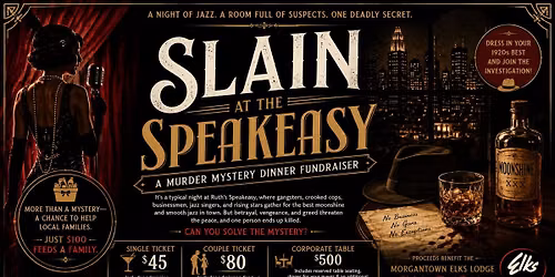 Slain at the Speakeasy - A Murder Mystery Fundraiser Dinner