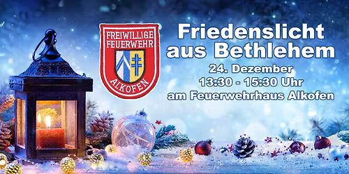 Friedenslicht aus Bethlehem am Feuerwehrhaus Alkofen