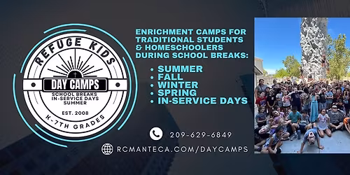 Dec 22-Jan 6-KIDS WINTER BREAK CAMP-Refuge Kids Day Camps Manteca