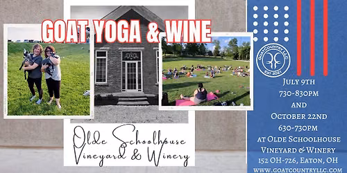 Goat Yoga & Wine at Olde Schoolhouse Vineyard & Winery 