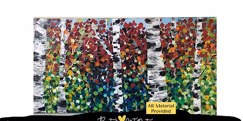 Birch Trees Acrylic with Paint Ur Art Out at Canopy Studio