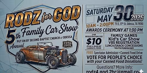 5th Annual Rodz for God Car Show