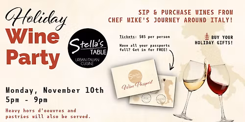 Italian Holiday Wine Tasting