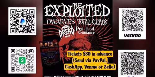 The Exploited\/Dwarves\/Total Chaos with Peripheral Guidance @ Goldfields