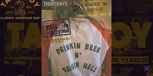 Karaoke w\/ Cassie | Thursdays at Tall Boy | Boca Raton