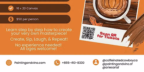 "Pumpkin Spice Latte" Paint and Sip at Caffeinated Cowboy San Mateo