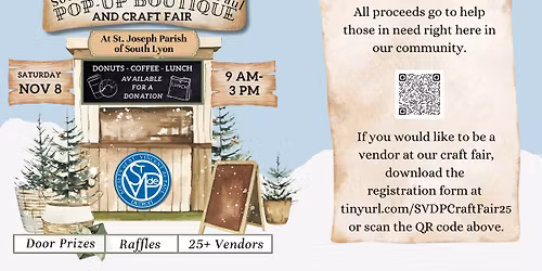 St. Vincent de Paul Pop Up Boutique and Craft Fair
