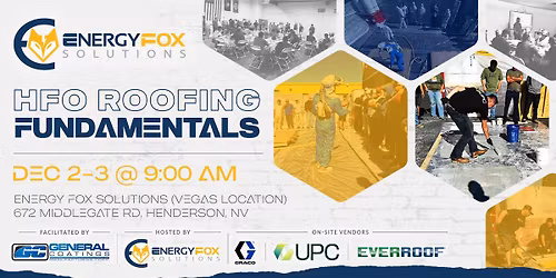 HFO Roofing Fundamentals (Free 2-Day Training)