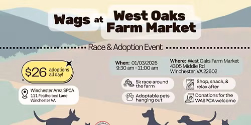 SVR Winter Series Wags at West Oaks 5K and Brunch! Race and SPCA Adoption Event