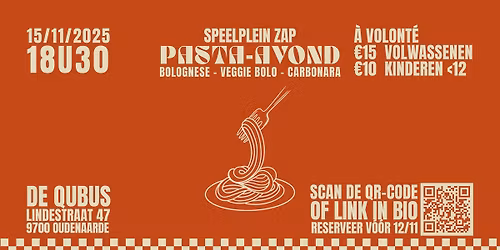 Pasta-avond 2025 - Speelplein ZAP