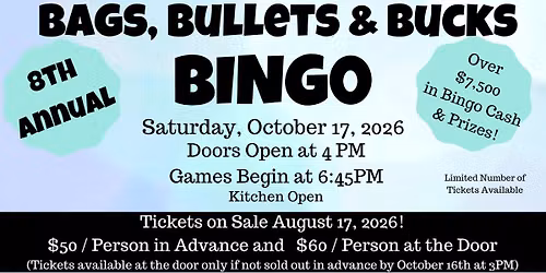 8th Annual Bags, Bullets & Bucks Bingo