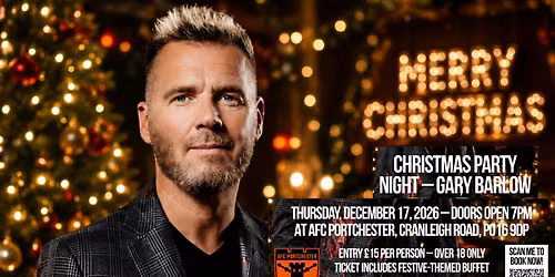 Christmas Party Night - Gary Barlow: Thursday, December 17, 2026, from 7pm