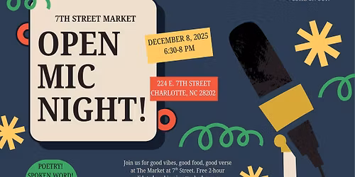 Poetry Open Mic Night @ Charlotte's 7th Street Market 