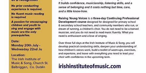 CPD Course - Raising Young Voices with Dr. Michael T. Dawson