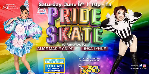 PRIDE SKATE TAMPA! Saturday, June 6, 2026!!
