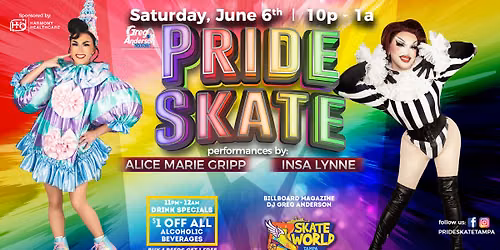 PRIDE SKATE TAMPA! Saturday, June 6, 2026!!