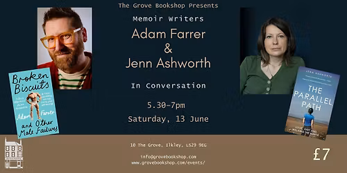 An Evening of Memoir with Adam Farrer & Jenn Ashworth