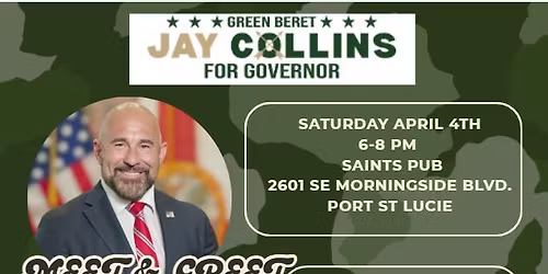 SAVE THE DATE! Meet and Greet with Florida Lt. Governor Jay Collins.