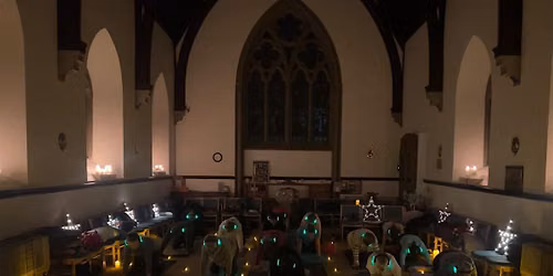 Candle lit yoga at the Church of the Holy Rude