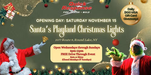 Quick Response Santa's Playland Christmas Lights Opening Day!