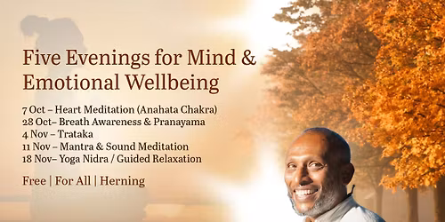 Five Evenings (7 Oct \u2013 18 Nov) for Mind & Emotional Wellbeing | Free