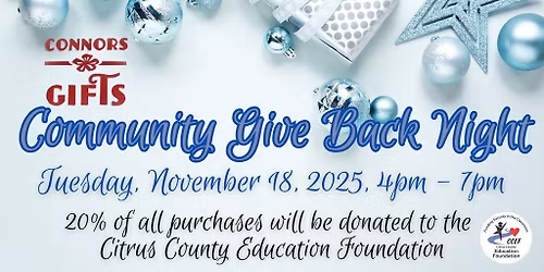 Connors Gifts - Community Give Back Night