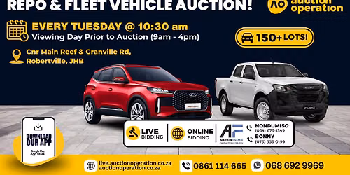 Every Tuesday, Repo & Fleet Vehicle Auction!