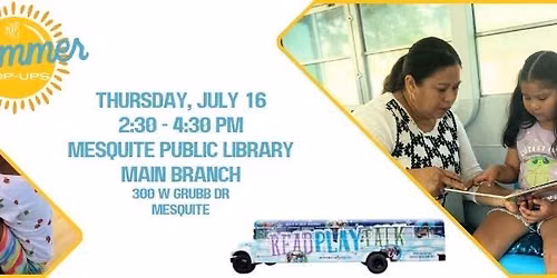 Read Play Talk Pop-Up at the Mesquite Public Library