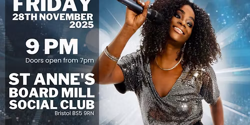 Tribute to Diana Ross\/The Supremes live at St. Anne\u2019s Board Mill Social Club - Friday 28th Nov 9pm