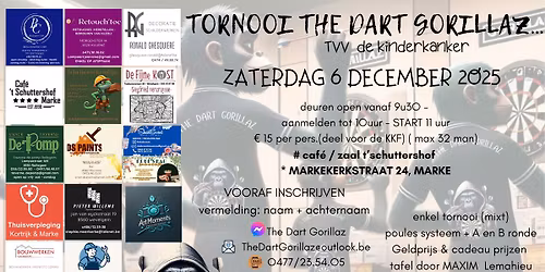 1e  DART GORILLAZ TORNOOI (ten voordelen van kinderkankerfonds) 