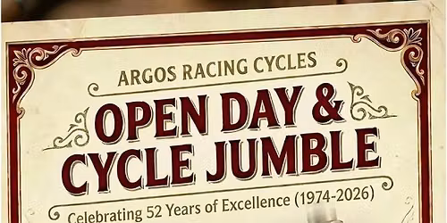 Argos Racing Cycles Open Day & Cycle Jumble 8th of August 2026