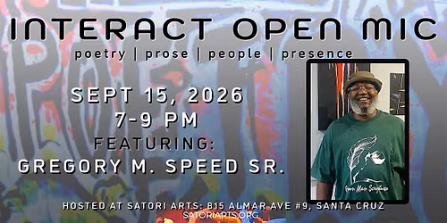 InterAct Open Mic with Featured Poet Gregory M. Speed Sr.