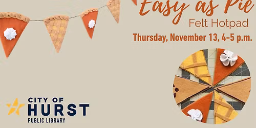 Easy as Pie Felt Hotpad - Free registration