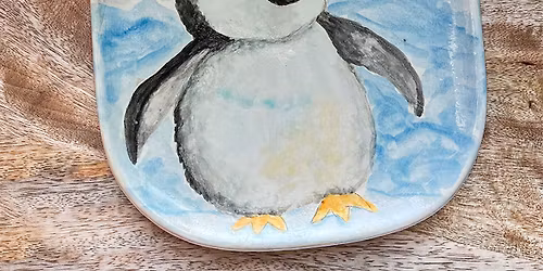 Watercolor Penguin Platter