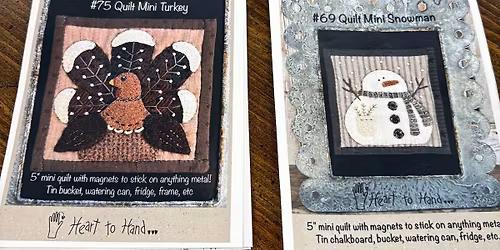 Wool Appliqu\u00e9 Club #5 Mini Turkey and\/or Snowman