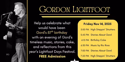 An Evening in Celebration of Gordon Lightfoot @ Quayle's