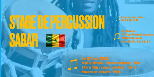 Stage de percussion Sabar \ud83c\udfb6 avec Habib Mboup