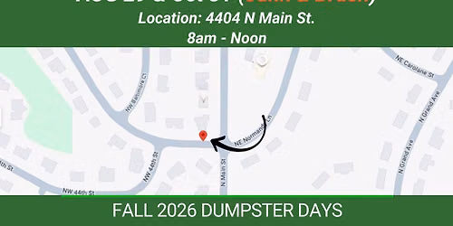 Claymont North Dumpster Day: Junk + Brush