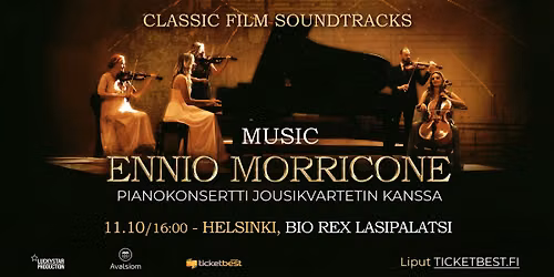 Kynttil\u00e4nvalokonsertti: Ennio Morricone musiikkia pianolle ja jousikvartetille