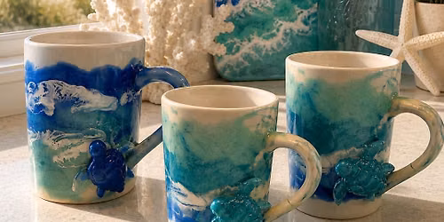 Ocean Resin Pour Sea Turtle Coffee Mug Workshop