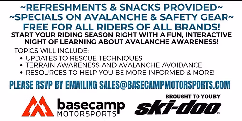 Avalanche Awareness Night at Basecamp! Calgary, AB