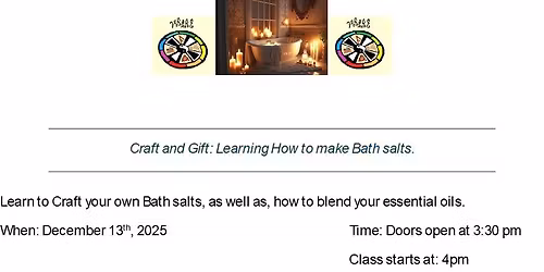 Craft your own Bath Salts Essential Oils Class 