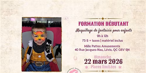 Formation d\u00e9butant - Maquillage de fantaisie pour enfants