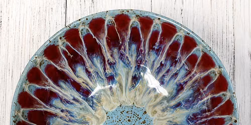 Stoneware Peacock Bowl