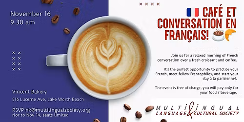 Caf\u00e9 et Conversation en Fran\u00e7ais!