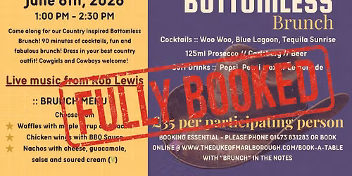 Bottomless Brunch @ The Duke of Marlborough (FULLY BOOKED)
